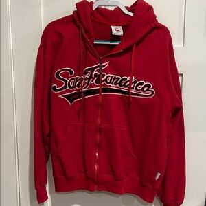 GOGO Red Hoodie with San Francisco Embroidery
